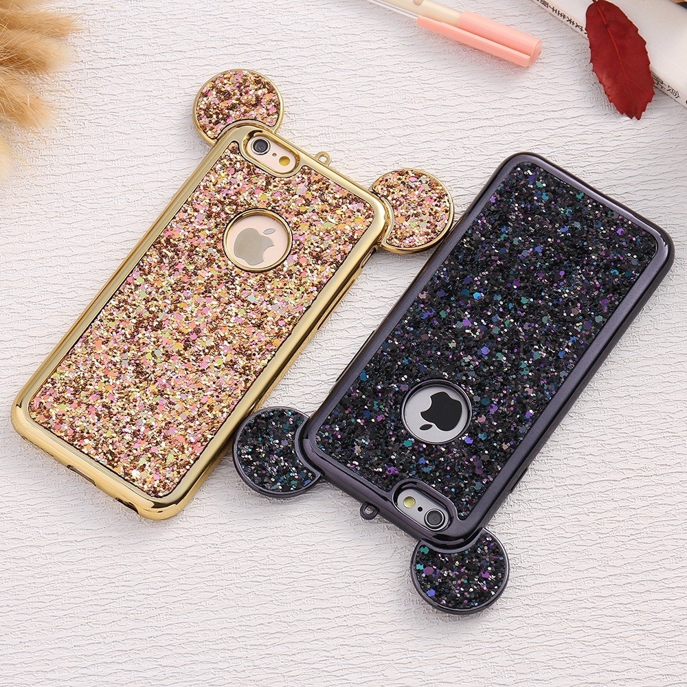 jelly case mickey ear glitter chrome blink A7 2017 Grand Prime J2 j5