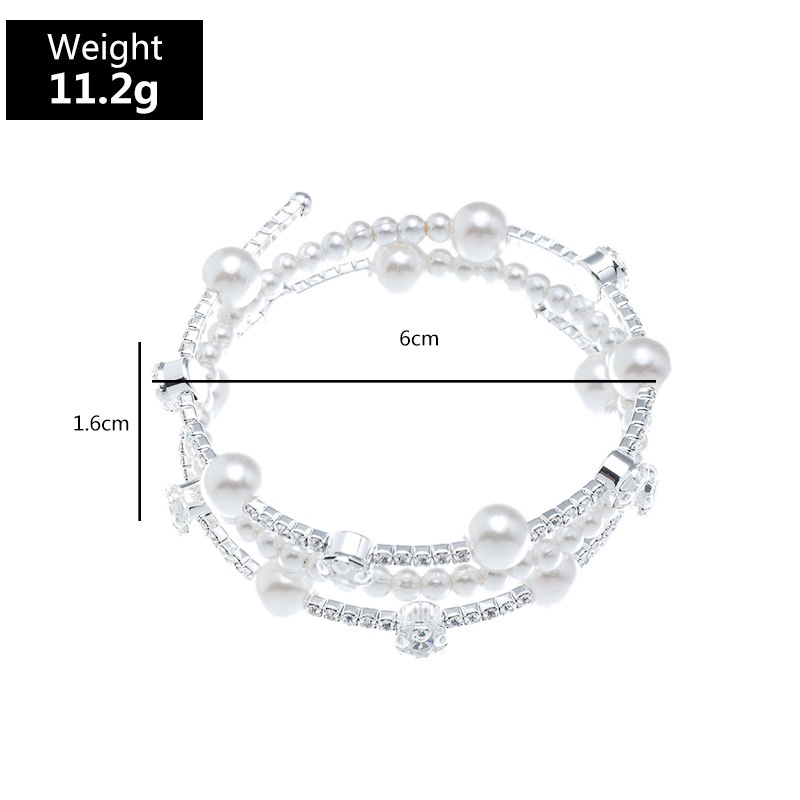 LRC Gelang Tangan Fashion Rhinestone Pearl Multilayer V5311X