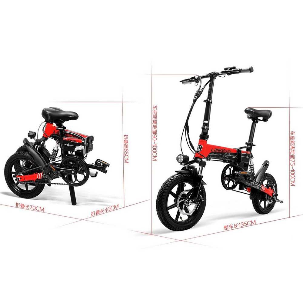 Lankeleisi Sepeda Elektrik Lipat Smart Moped Sepeda listrik lipat 36V 8.7AH - G100