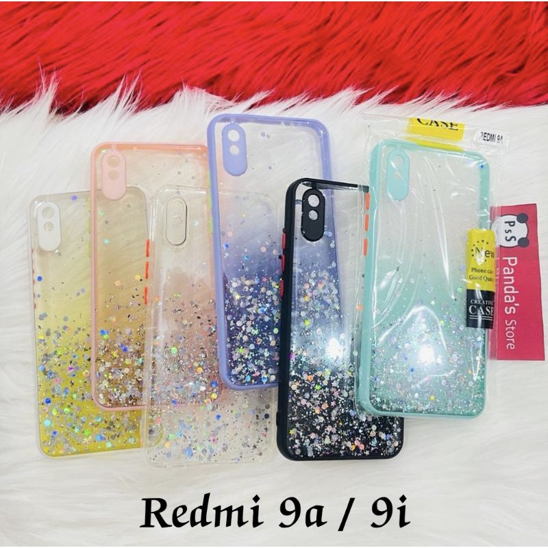 Glitter Case Redmi 9A / 9i Funny Color Dengan Pelindung Kamera (PsS)