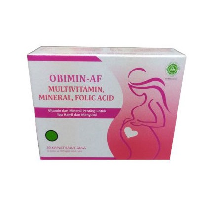 Obimin AF Box Isi 30 Kaplet - Multivitamin, Mineral, Folic Acid , Mineral - Vitamin Ibu Hamil