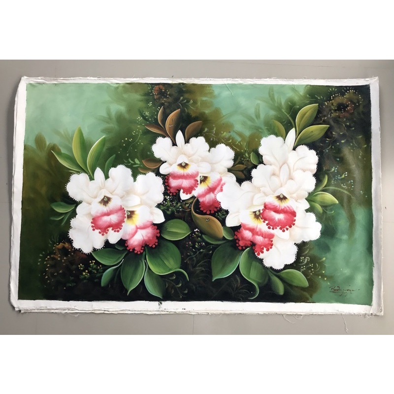 Lukisan Bunga Anggrek, Ukuran 135 x 85 cm, Asli Goresan Tangan