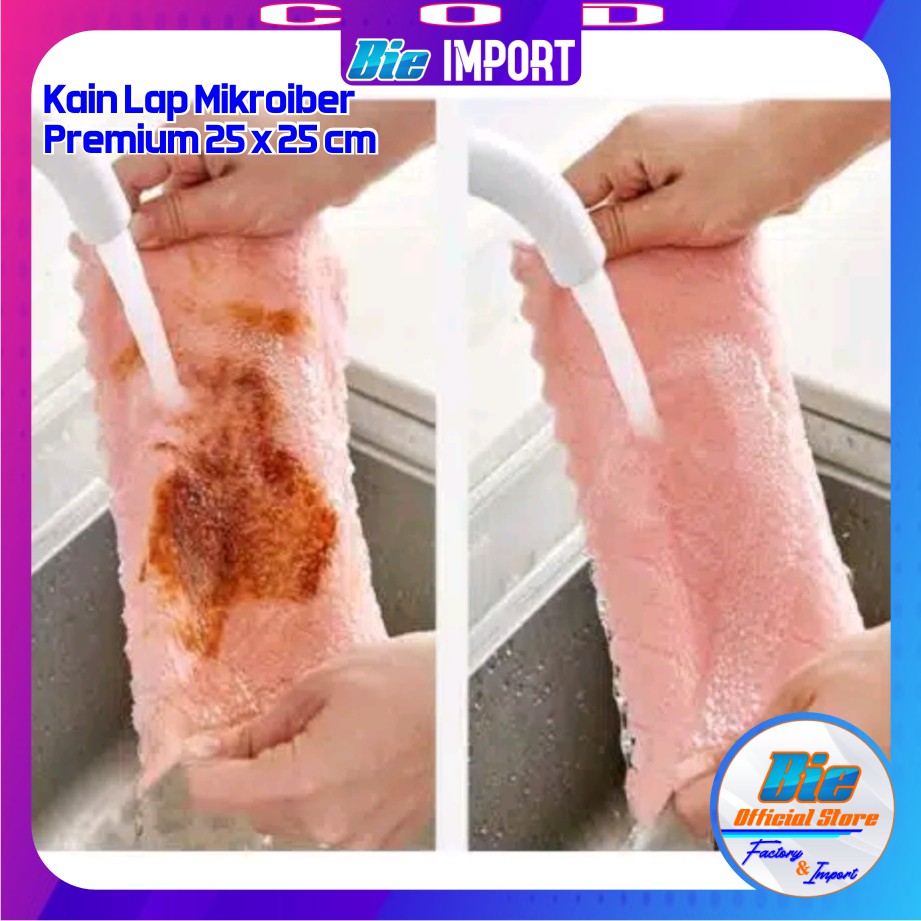 Kain Lap Mikrofiber Size 25 x 25 Cm Premium Import Best Seller