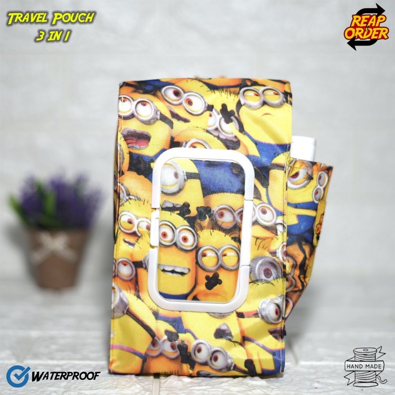 Pouch Tissue Minion Travel 3in1 Anti Air