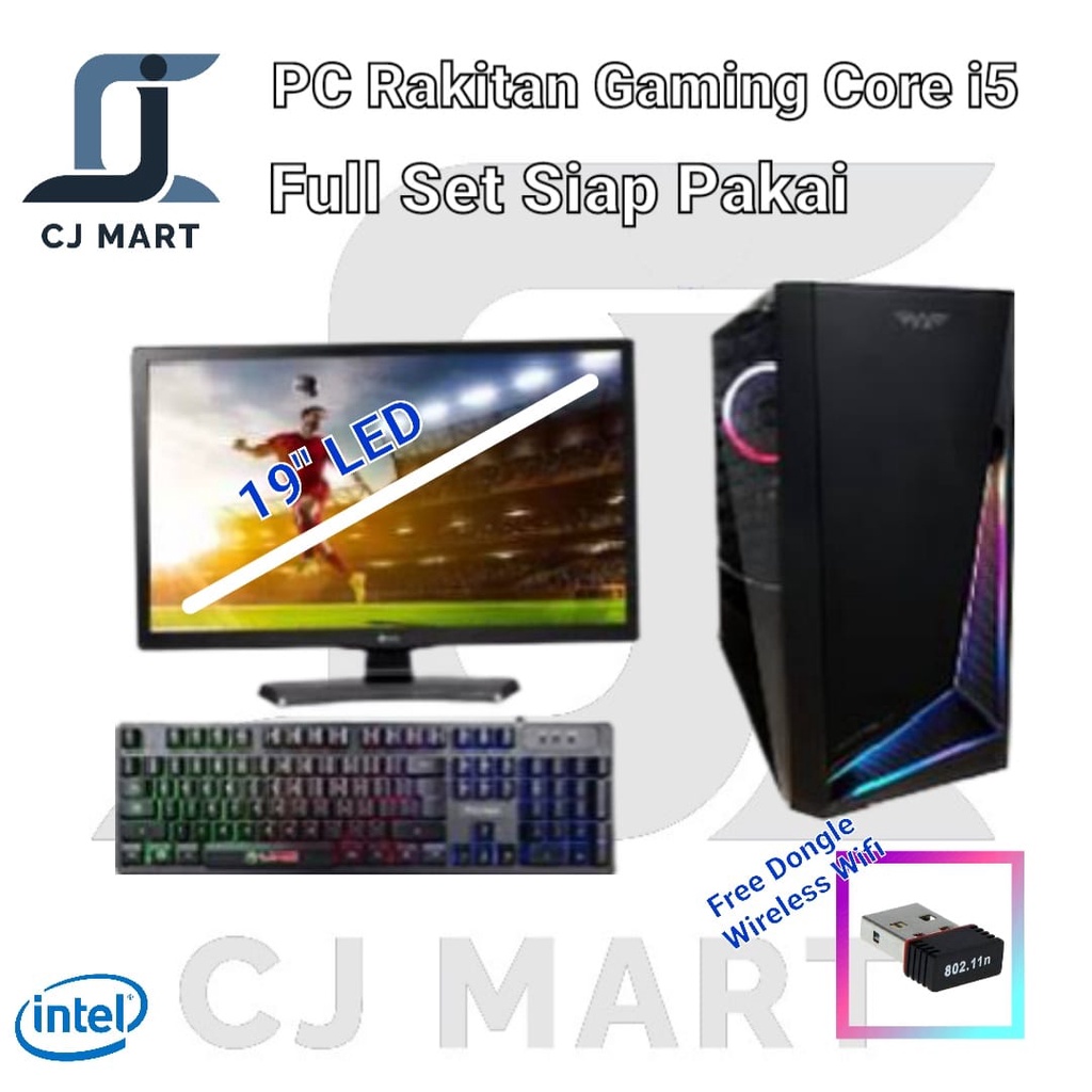 PC GAMING INTEL CORE I5 / VGA / MONITOR 19&quot; / SIAP PAKAI