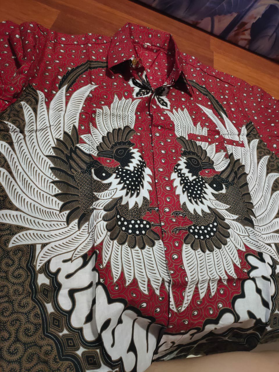 Kemeja Batik Jumbo 4l-5l Lengan Pendek Atasan Baju Hem Pria Bigsize Ukuran Besar Mld