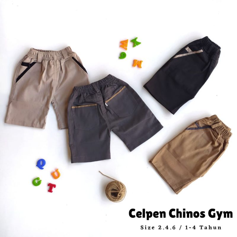 Celpen Celana Pendek Chino Chinos Anak Laki Cowok 1 2 3 4 Tahun Size 246 gym