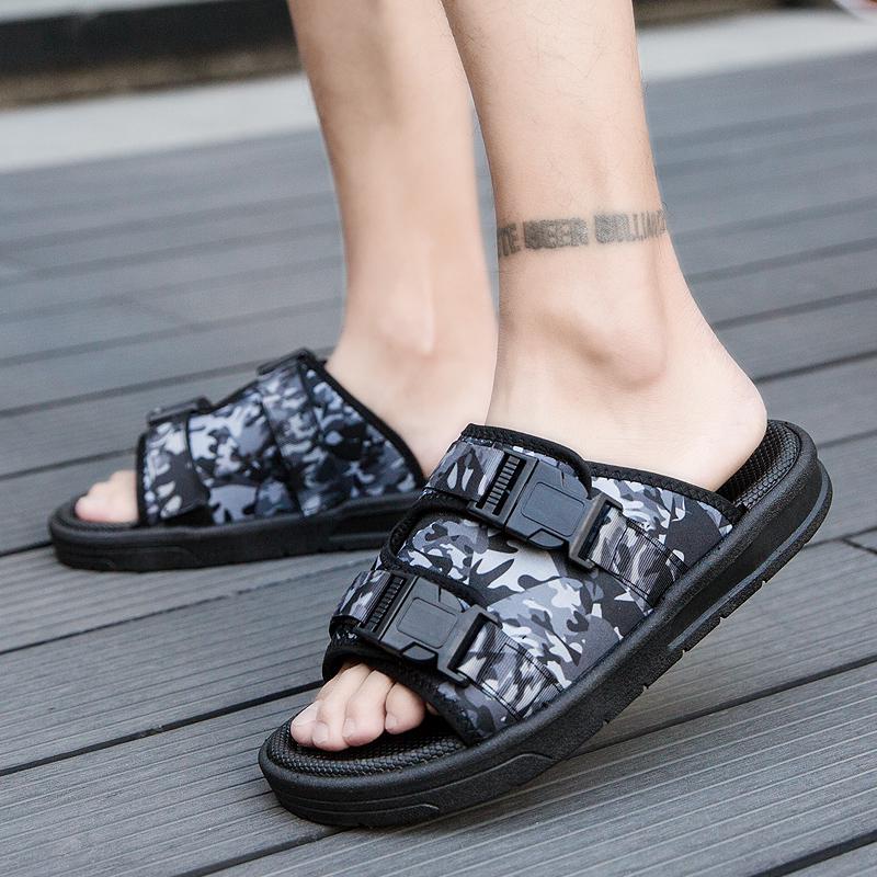  Sandal  Pria Camou Fashion Korea  Trend Sandal  Pria Outdoor 