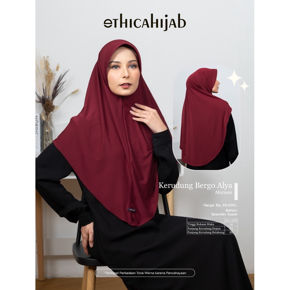 Cod Busana Muslim Bergo Ethica  Kerudung Bergo Alya Termurah Best Seller