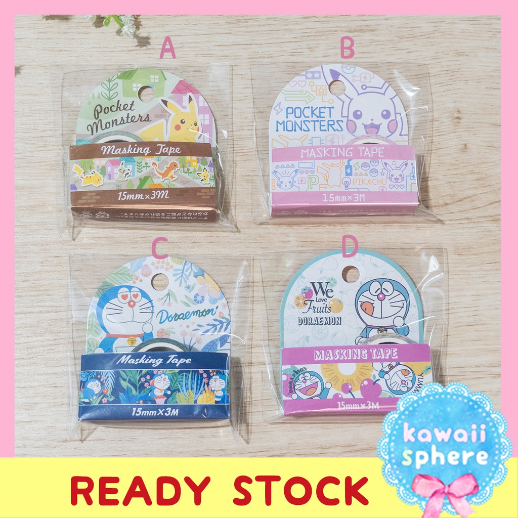 

Washi Tape Pokemon / Doraemon | Masking Tape Daiso Japan