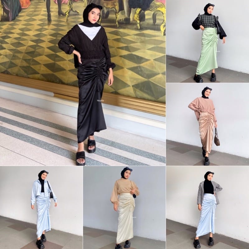 BEFAST - ZEC OOTD Wanita Rok HIYA / Rok Serut / Rok Wanita / Bawahan Rok Kekinian / Rok Kondangan Kekinian / OOTD Wanita Remaja / Rok Terlaris