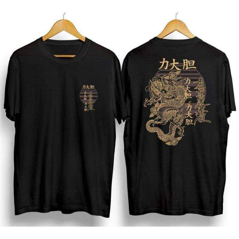 Kaos Distro Jepang Hitam Motif Samurai