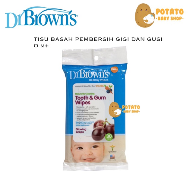 Dr Brown's Tooth &amp; Gum Wipes 0m+ 30Wipes