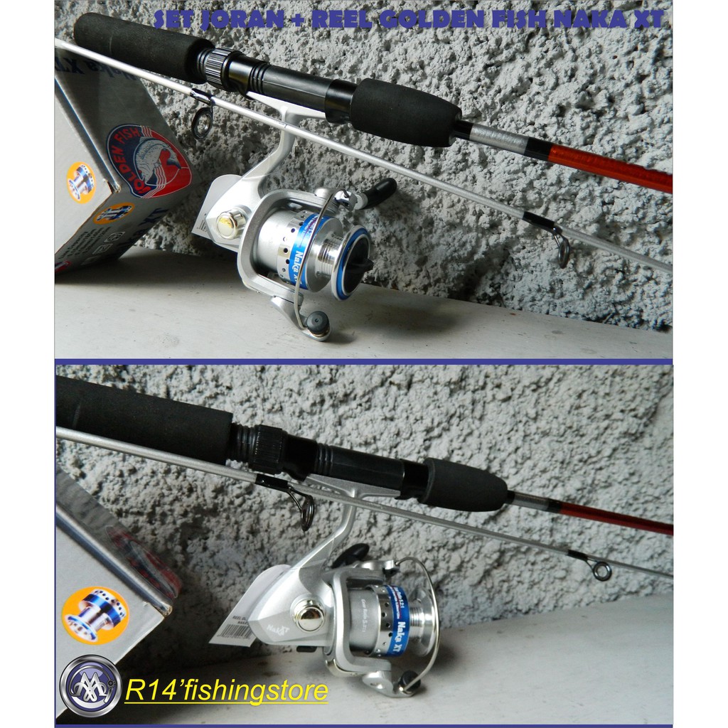 SET JORAN + REEL GOLDEN FISH NAKA XT ,COMANDO SPIN 135
