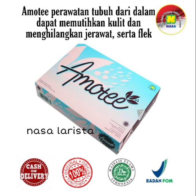 AMOTEE NASA SERBUK PEMUTIH PEMUTIH BADAN ALAMI PEMUTIH BADAN BPOM HALAL