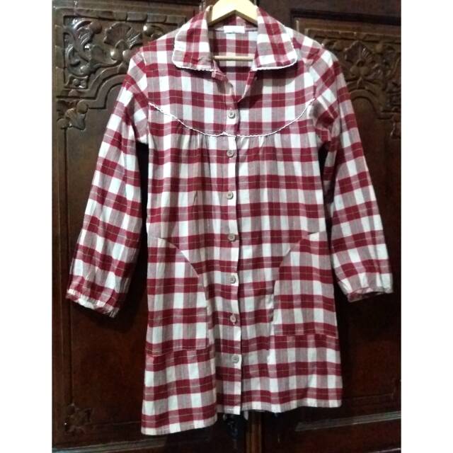 PRELOVED Tunik kotak-kotak merah