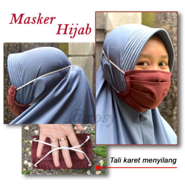 Masker kain murah, masker kain bisa dicuci, masker Hijab instan, masker kain tali karet