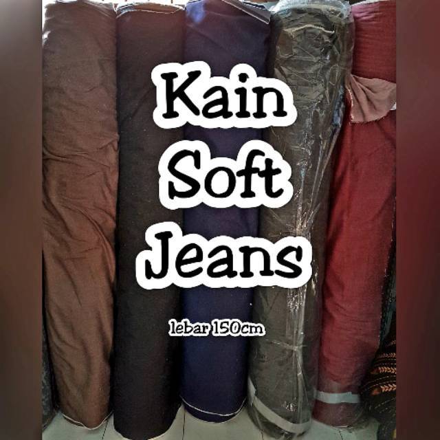 bahan kain soft jeans halus jeans murah meteran