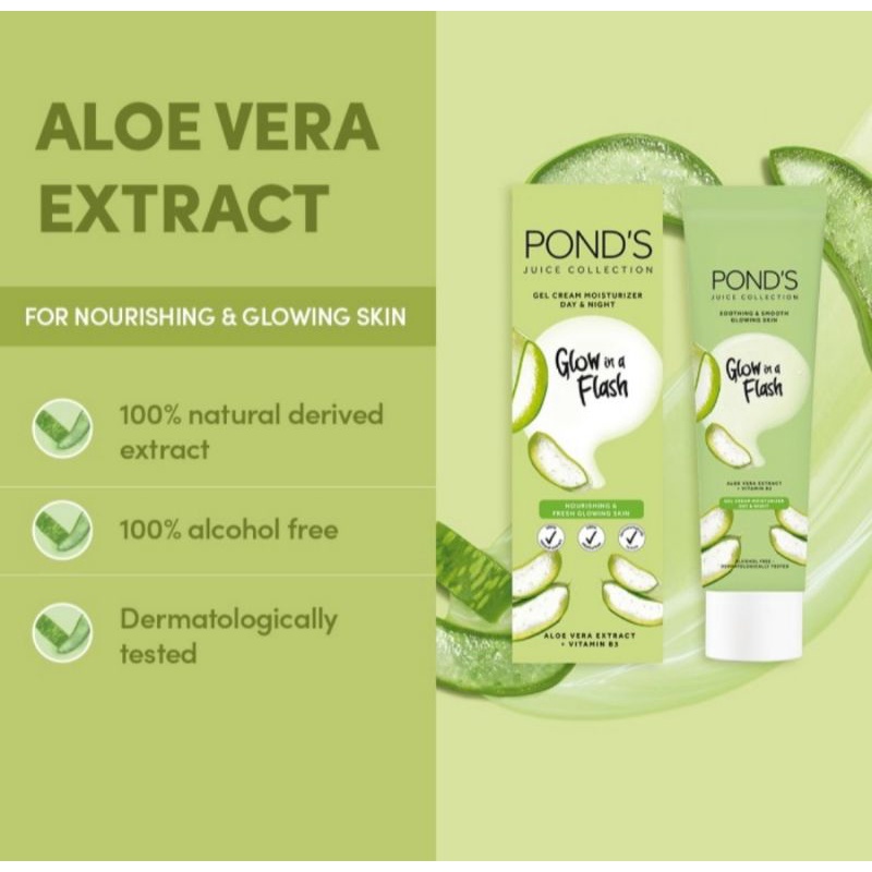 Jual Ponds Juice Collection Moisturizer Aloe Vera Extract Vit B3 20g