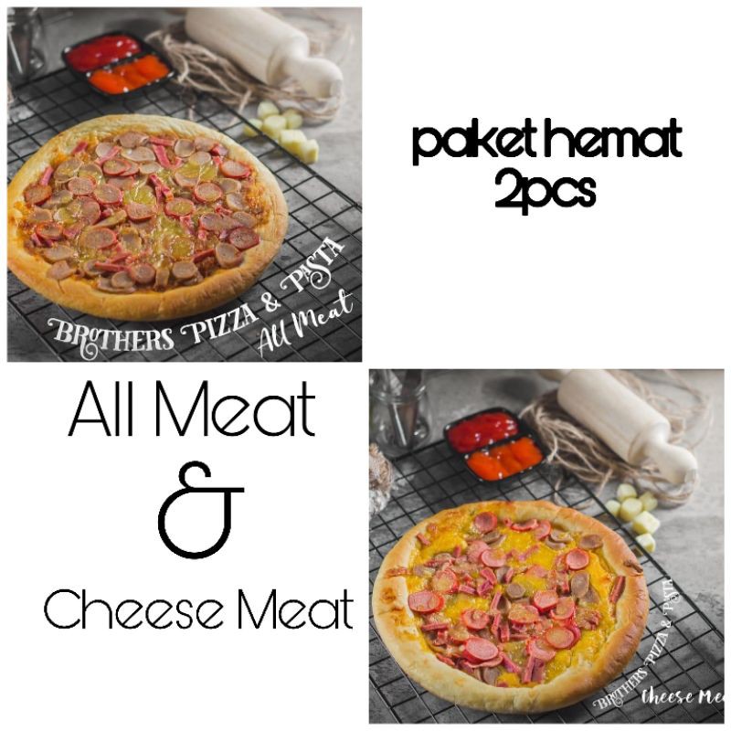 

Paket Kombo Hemat 2pcs Pizza Frozen All Meat dan Cheese meat ukuran Reguler 24cm