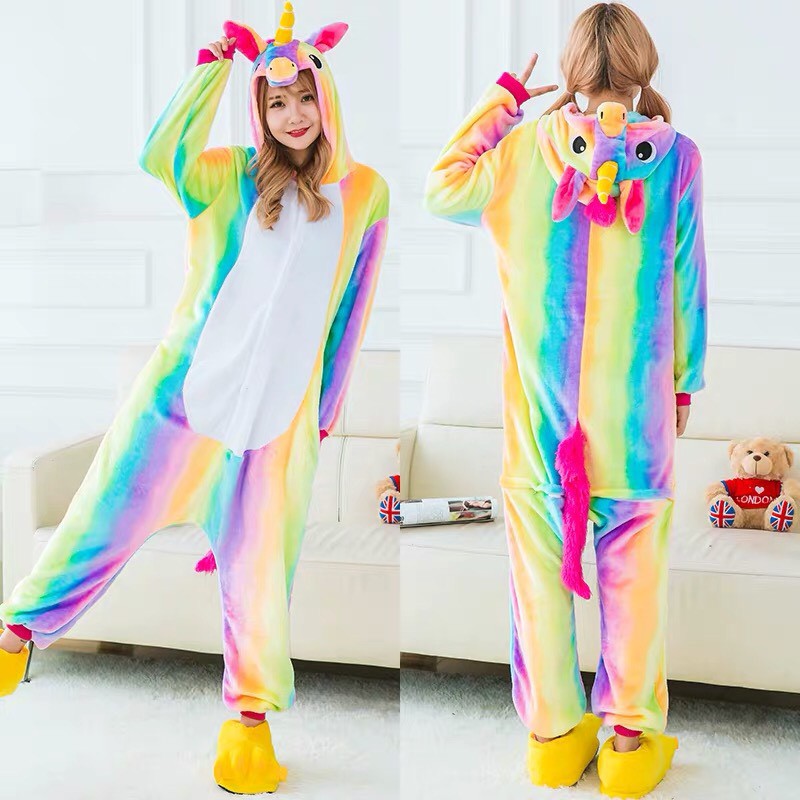 KOSTUM UNICORN RAINBOW KUDA PONY ONESIE PIYAMA COSPLAY BAJU TIDUR 1