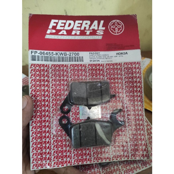 kampas rem depan dispad depan Honda blade new Blade  merk federal 100% original