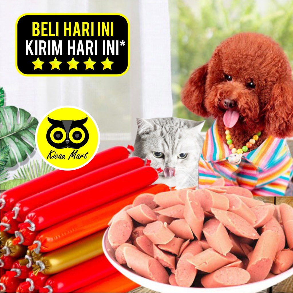 Snack Sosis Makanan Kucing Anjing Pet Snack Pet Sausage Sosis Daging Cemilan Kitten Anabul Sosis Makanan Kucing Ham Snack Anjing