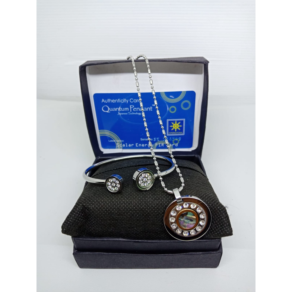 [TERLARIS]1SET KALUNG KESEHATAN QUANTUM Bio Energy - Gelang + Kalung+ Box + Sertifikat Card Original - COD