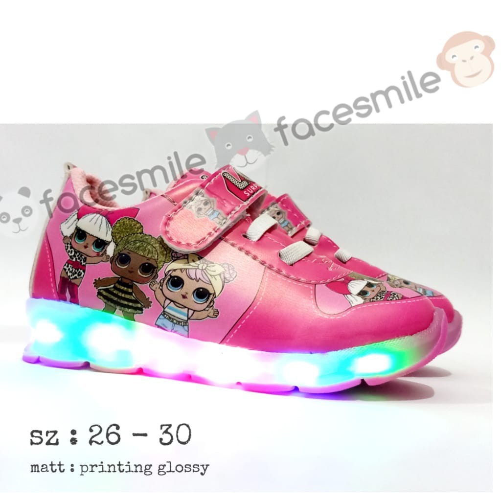 SEPATU-SEPATU ANAK PEREMPUAN-SEPATU LED-SEPATU KARAKTER-SEPATU LOL