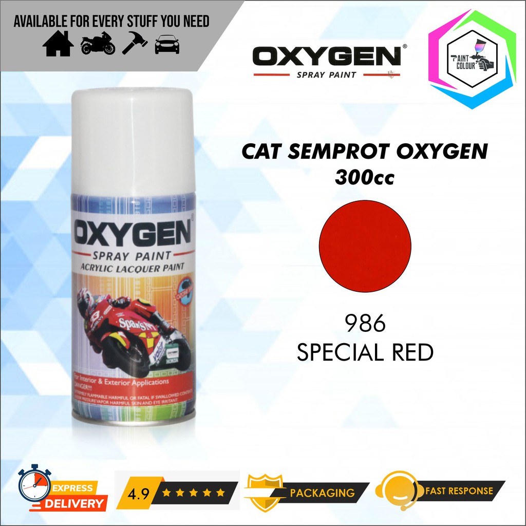 Cat Semprot / Pylox OXYGEN Acrylic Spray Paint - 986 Special Red