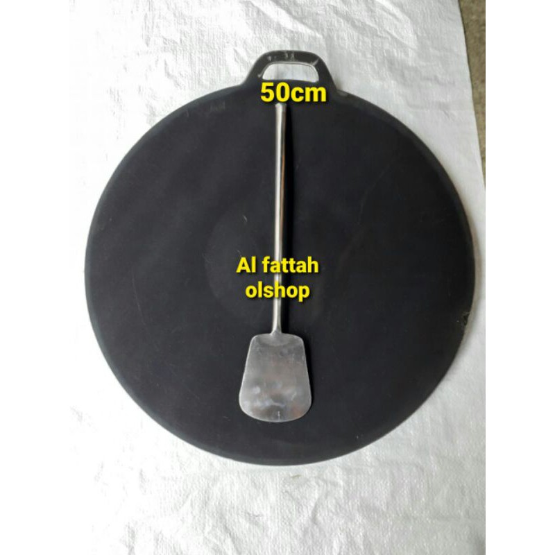 wajan/plat baja penggorengan untuk martabak telor diameter 50cm BONUS 1 buah sodet jablay telor