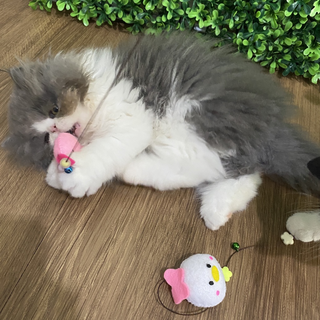 Stick Mainan Teaser Cat Toys Flanel Mainan Kucing dan Anjing Tongkat Boneka Bulu Murah