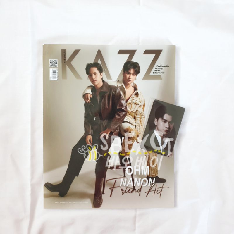 (booked) KAZZ magz/majalah Ohmnon Ohm Nanon dan Photocard pc signature GMMTV Ohm Pawat close up