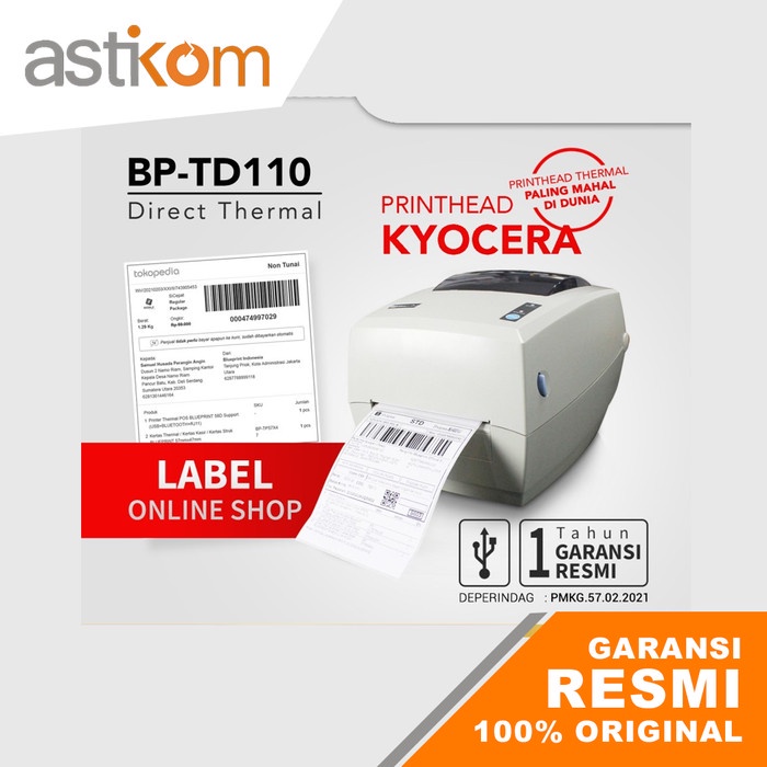 Printer Thermal Printer Label Resi A6 BLUEPRINT TD110