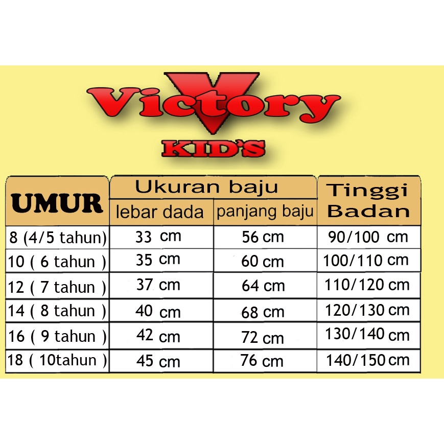 Victory kds Setelan/piyama tangan panjang anak laki-laki/perempuan 1-10 tahun