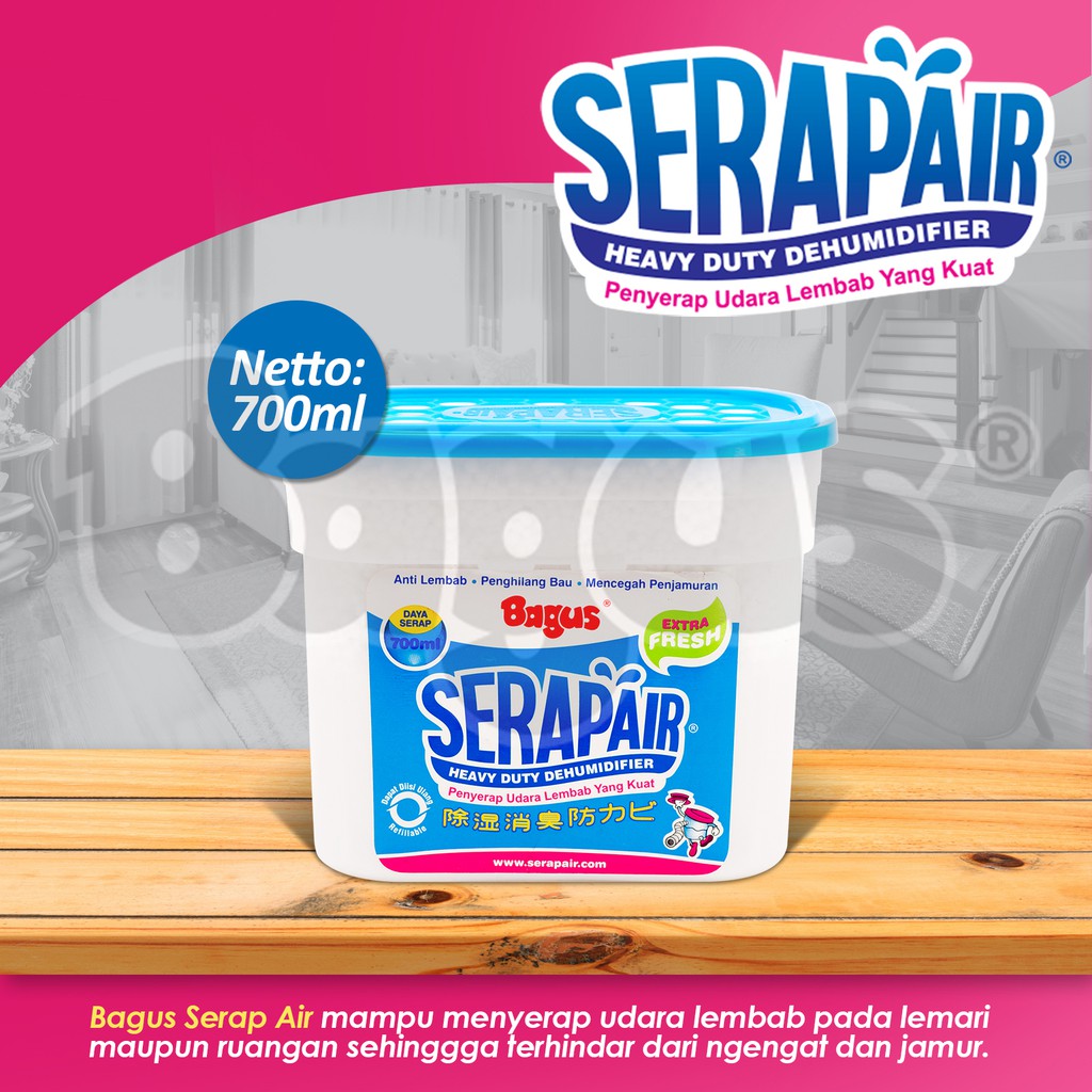 Ktmstore Bagus Serapair Square Box serap air 700 ml Extra Fresh Biru W-20402