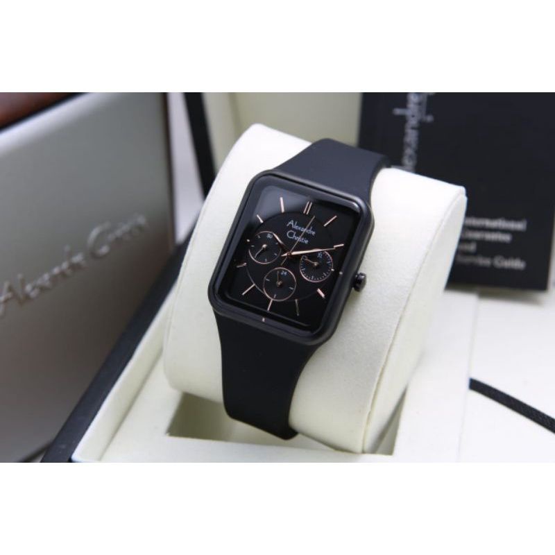 JAM TANGAN WANITA ALEXANDER CHRISTIE AC 2744 BLACK INDEX ROSE ORIGINAL