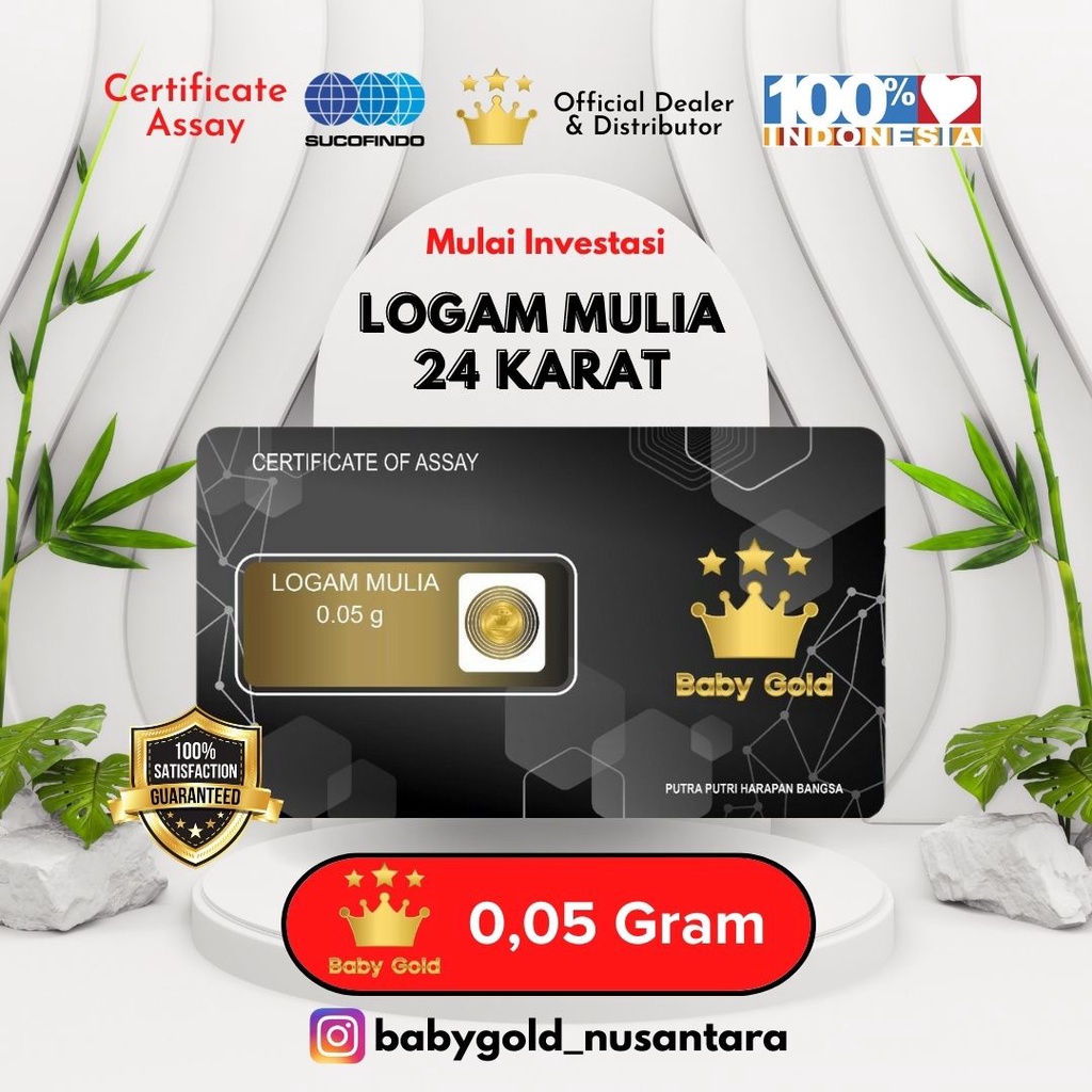 LM Logam Mulia 24 Karat 0.05 0.001 gram Babygold Mini gold Minigram Emas Kecil Dealer Resmi Bandung-3