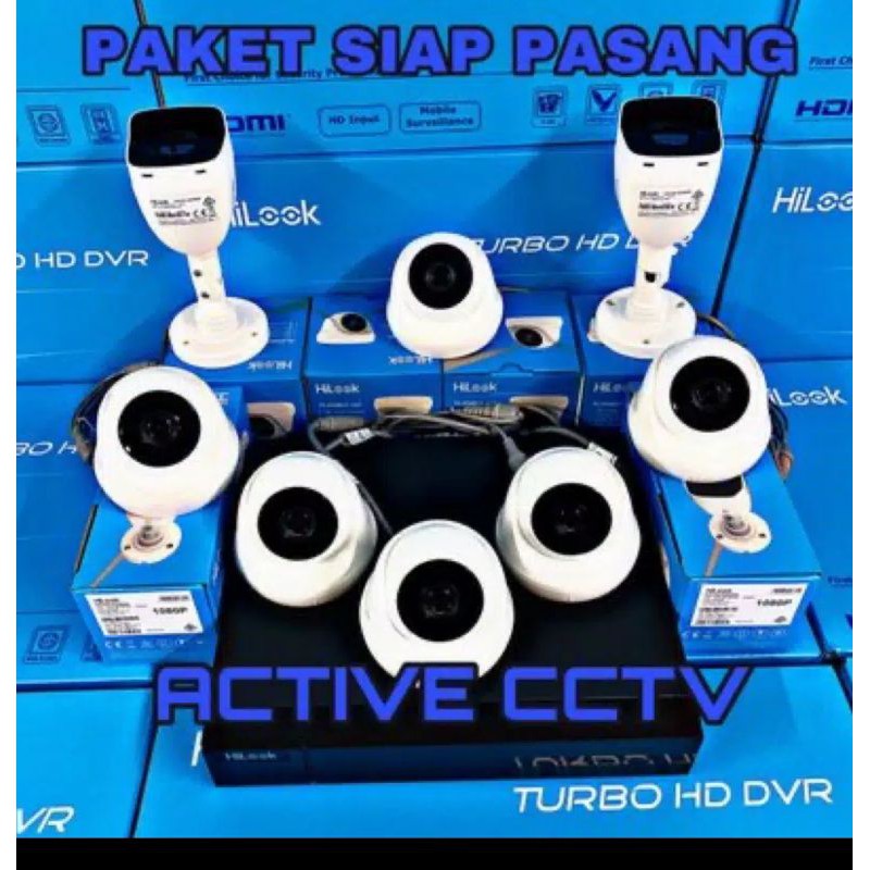 PAKET 8 KAMERA HILOOK HDD 2TB DVR 16 CHANNEL TANPA KABEL