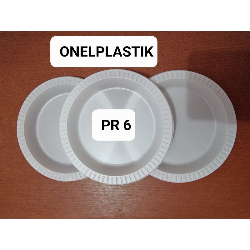 Piring Plastik Kecil Putih susu / Piring Plastik P6 Isi 50 Pcs