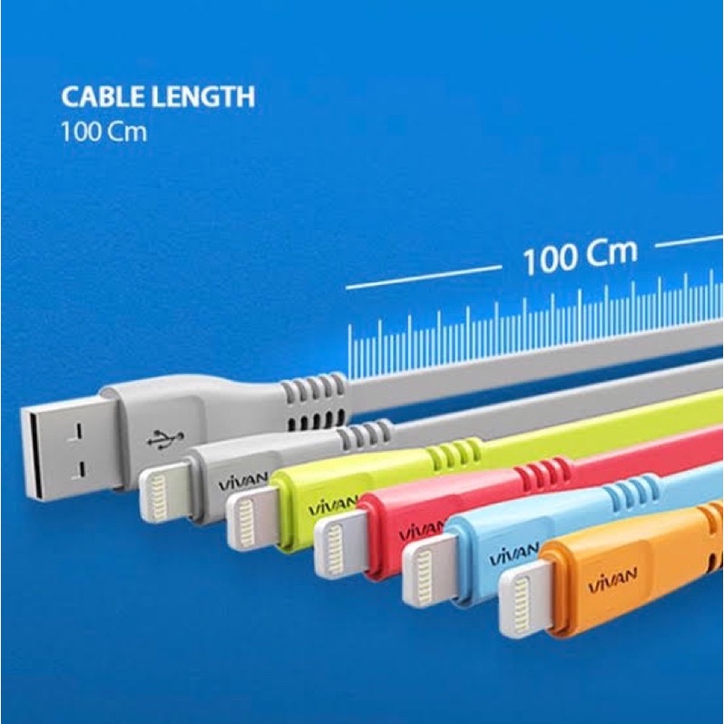 KABEL DATA VIVAN CSL100S 1M IPHONE LIGHTNING NEW COLORFUL KABEL DATA FOR IPHONE 5/6/7/8 (1PCS)