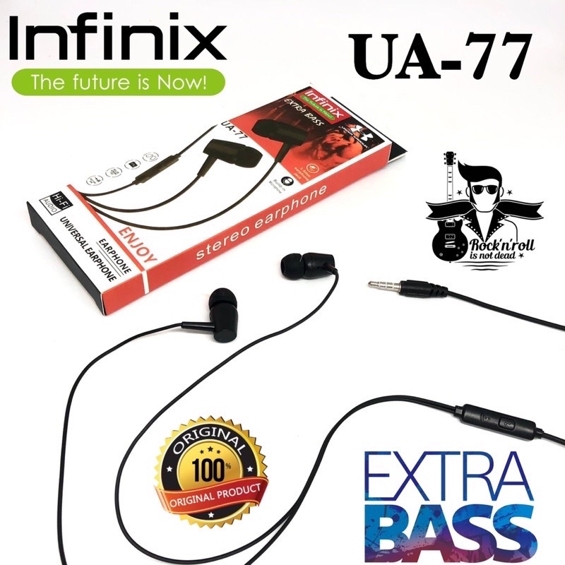 GROSIR HANDSFREE INFINIX UA77 EXTRABASS FOR HOT NOTE SMART 4 5 6 7 8