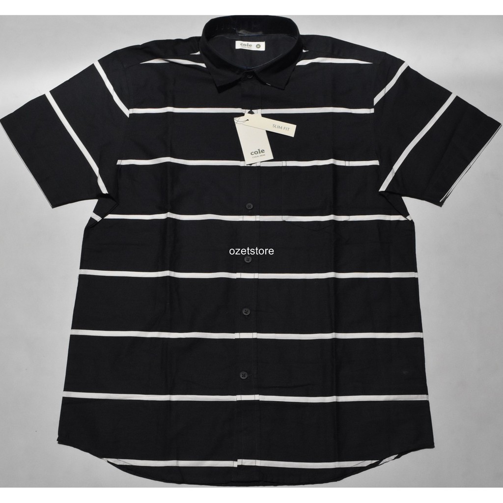 COLE Kemeja Pria Casual Lengan Pendek Abu Slimfit BP74 ORIGINAL