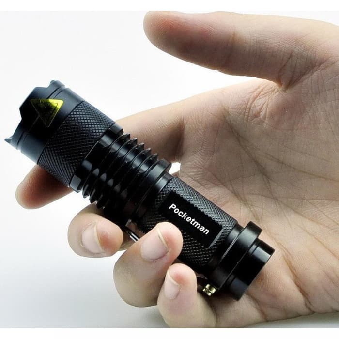 Senter LED 2000 Lumens Pocketman - ZOOM - BESI - SANGAT TERANG - MURAH