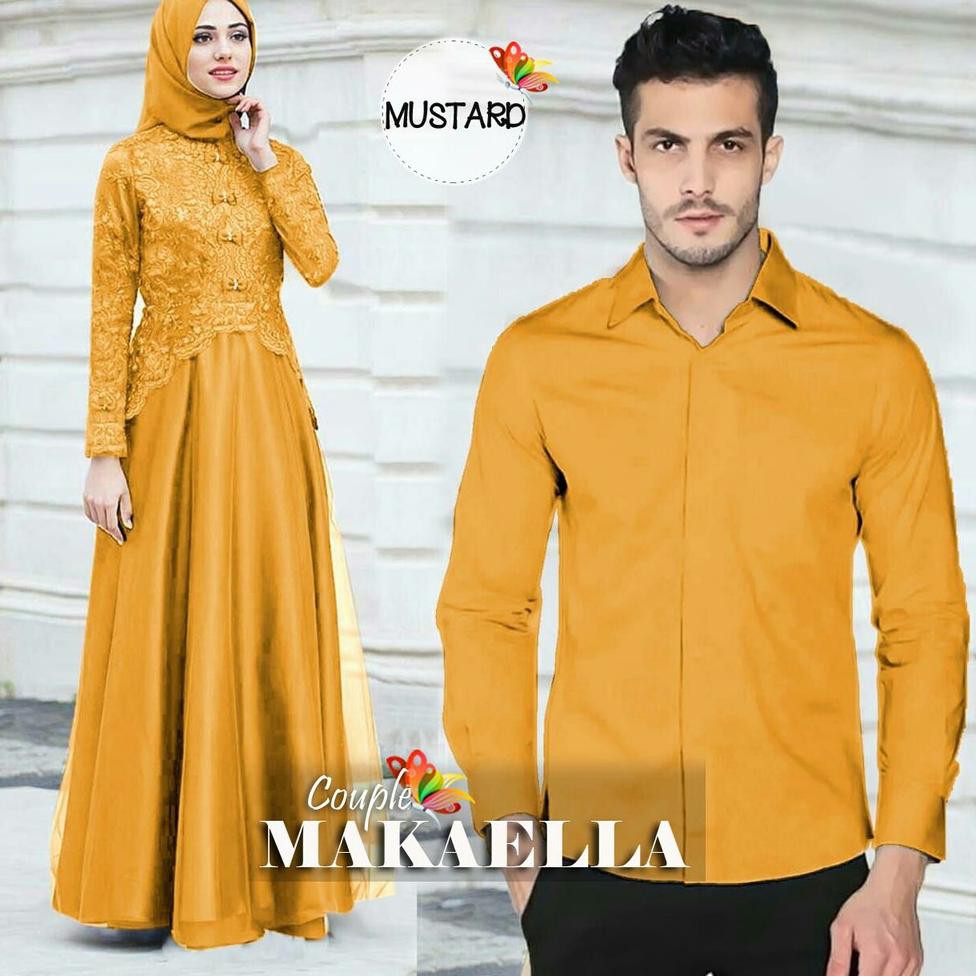 Baju Kapelan Capelan Kapel Gamis Keluarga Pasangan Suami Istri Kondangan Kekinian Elegan Pesta Mewah