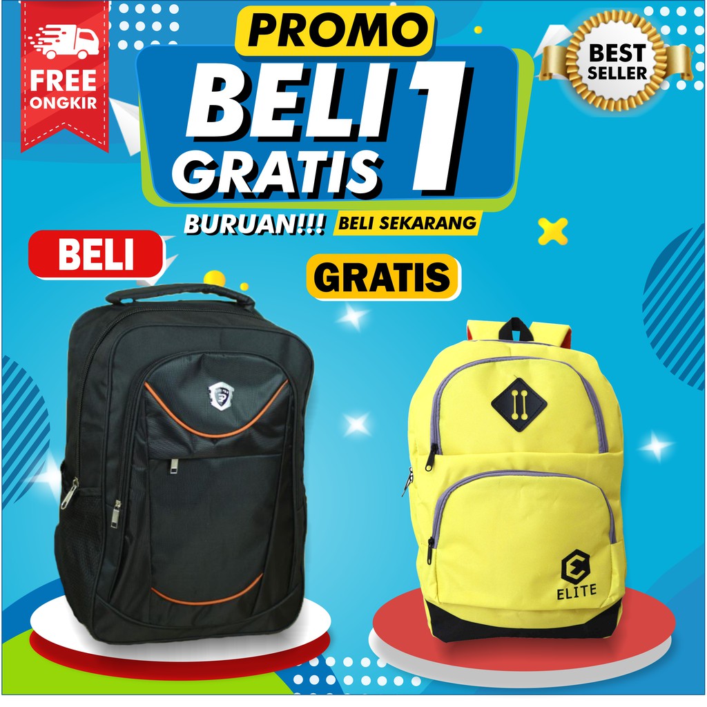 BELI 1 GRATIS 1 RANSEL ELITE POLO TAS GENDONG DISTRO BACK PACK SEKOLAH COWOK BAGUS MURAH BERKUALITAS