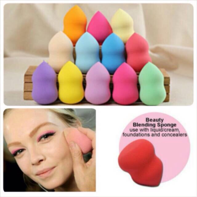 * BEAUTY BLENDER SPONGE •  Kualitas Bagus , Bahan chewy dan mudah menyerap liquid dan gampang dibers