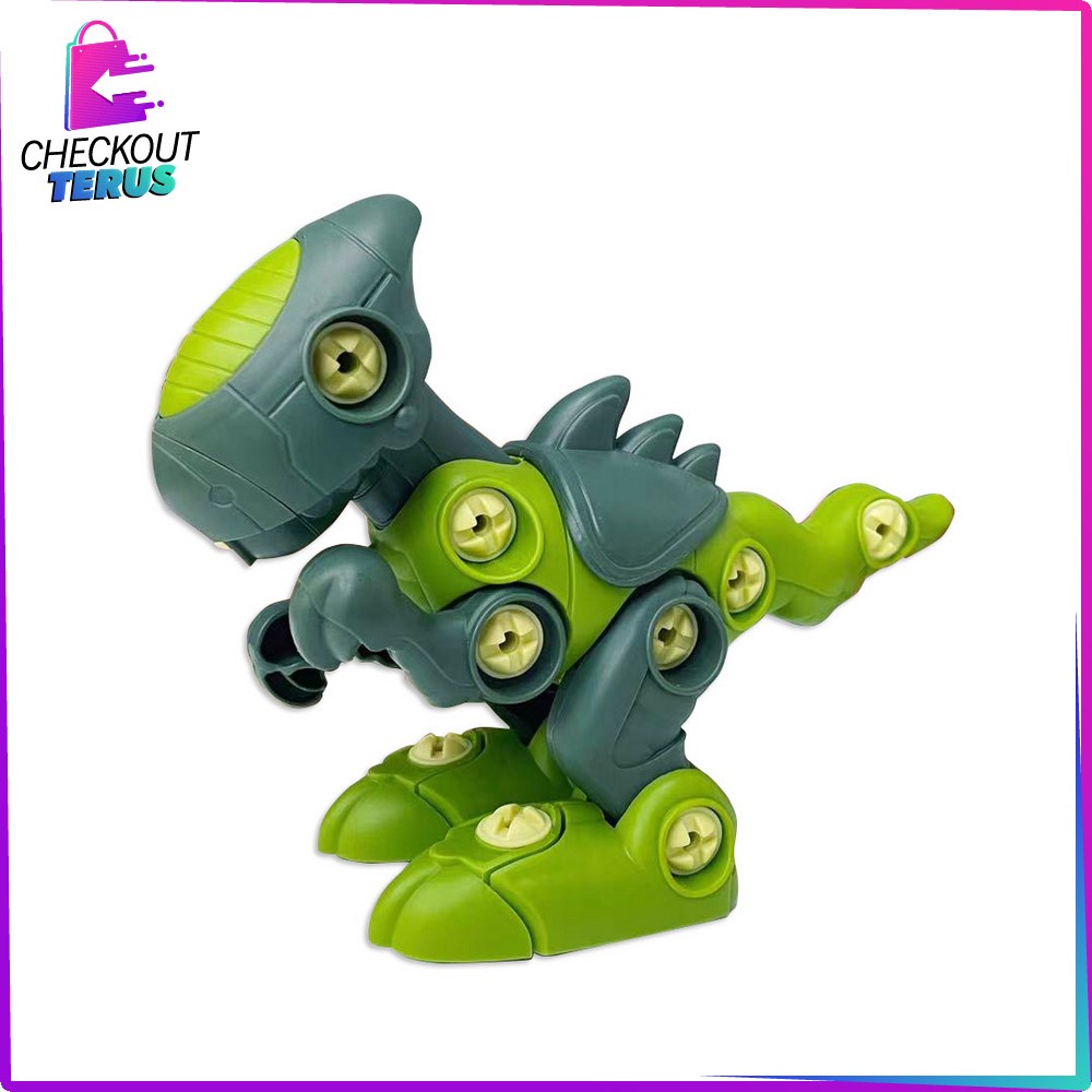 CT M219 DIY Dino Puzzle Assembly 3IN1 Mainan Edukasi Anak DIY Assemble Set Mainan Anak Bongkar Pasang Dinosaurus BONUS OBENG