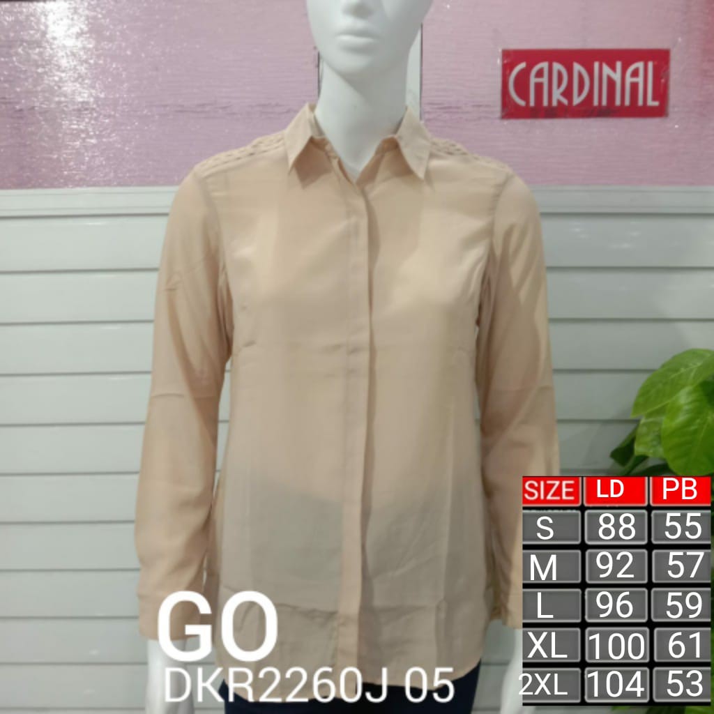 gos CARDINAL GIRL KEMEJA Pakaian Wanita Atasan Hem Casual Santai Motif Kotak Original Lengan Panjang