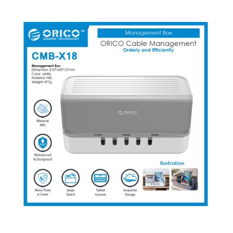 Management Charger cable storage Box organizer orico ABS for power strip cmb-x18 - Kotak penyimpanan stop kontak listrik cmbx18